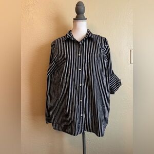 Ralph Lauren Navy and White Striped Casual Shirt
